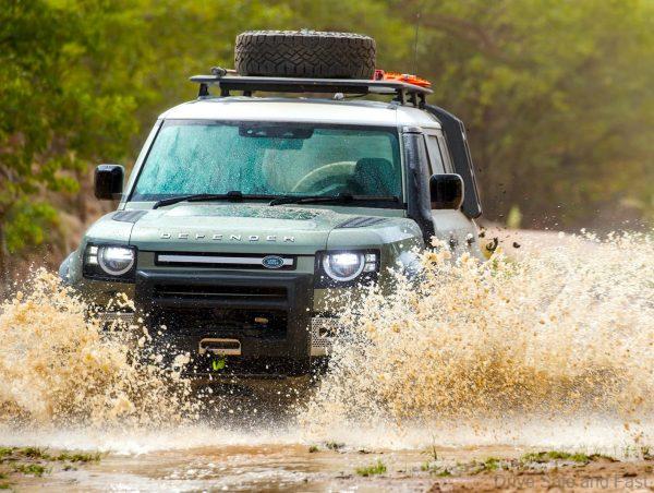 Land Rover Defender river crossing