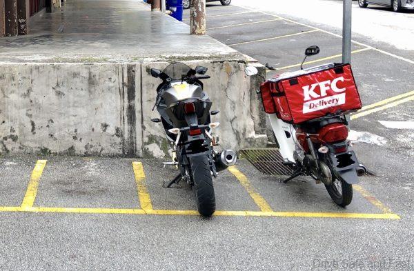 Big Bikes parking, where even small bikes are getting too long for spots