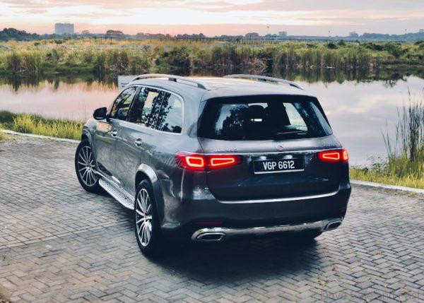rear of the mercedes-benz gls 450 4matic with amg line 3rd generation