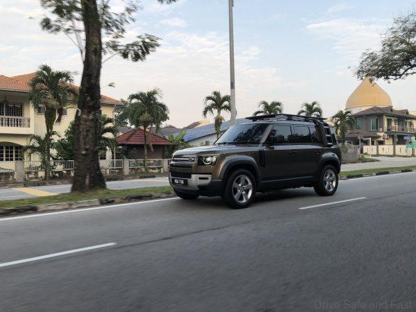 Land Rover Defender P400 on the move