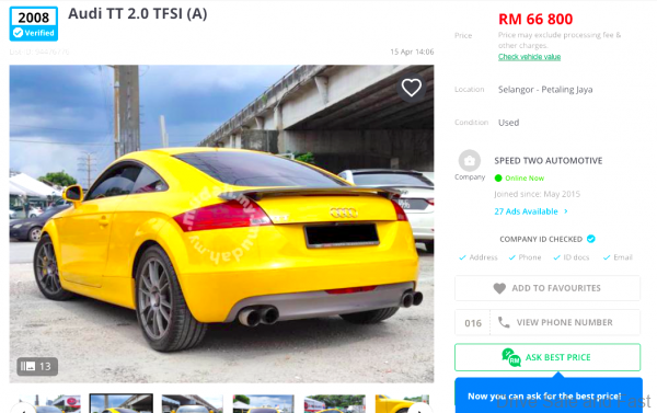 Audi TT 2007 to 2009 Model