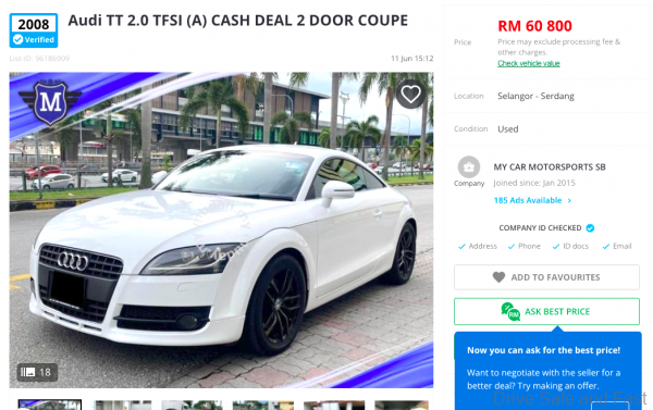 Audi TT 2007 to 2009 Model