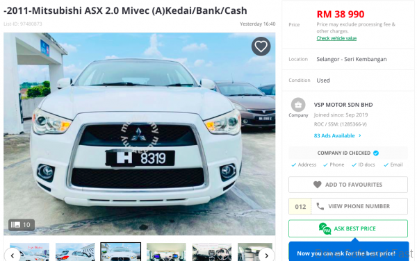 Mitsubishi ASX used for sale