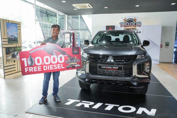 100,000th Mitsubishi Triton owner in Malaysia gets 100,000km of diesel