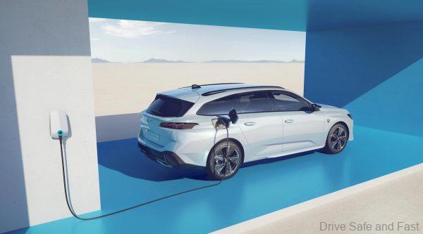 Peugeot e-308 sw being charged