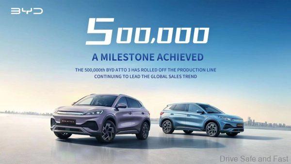 500,000 BYD ATTO 3 EVs Have Been Made Since Its Launch 19 Months Ago