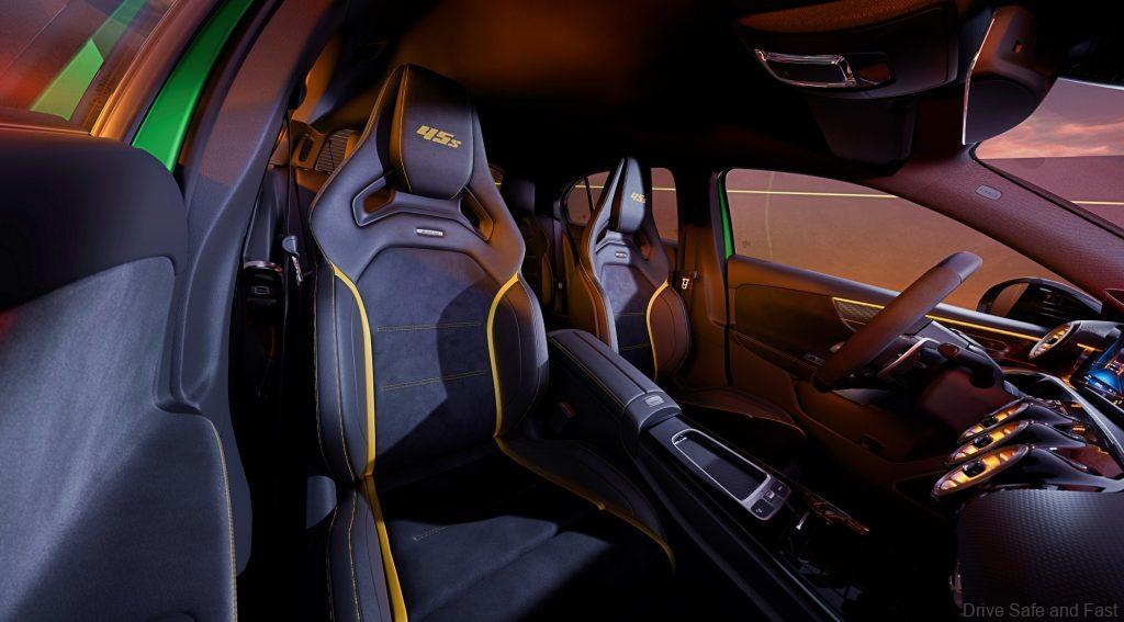 Für den A 45 S 4MATIC+ (Kraftstoffverbrauch kombiniert: 9,2-8,8 l/100 km; CO₂-Emissionen kombiniert: 208-200 g/km[1]) legt Mercedes-AMG ein attraktives Sondermodell auf: die „Limited Edition“.;Mercedes-AMG A 45 S 4MATIC+ : Kraftstoffverbrauch kombiniert: 9,2-8,8 l/100 km; CO₂-Emissionen kombiniert: 208-200 g/km[1]For the A 45 S 4MATIC+ (combined fuel consumption: 9.2-8.8 l/100 km; combined CO₂ emissions: 208-200 g/km[1]), Mercedes-AMG is launching an attractive special model: the “Limited Edition”.;Mercedes-AMG A 45 S 4MATIC+ : combined fuel consumption: 9.2-8.8 l/100 km; Combined CO₂ emissions: 208-200 g/km[1]