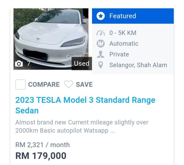 Why Are You Selling Your Nearly New Tesla Model 3