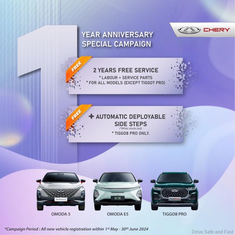 Chery Malaysia Celebrates First Anniversary With Promotions