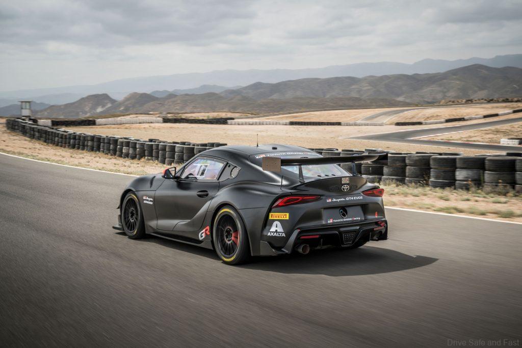 Toyota GR Supra GT4 Evo2 in motion
