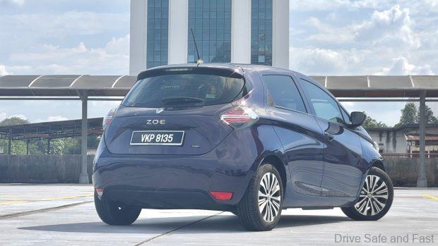 Renault Zoe rear three quarter view from PJ