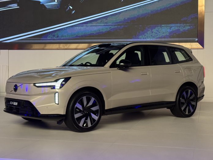 Volvo EX90 in Sand Dune colourway at Malaysia launch