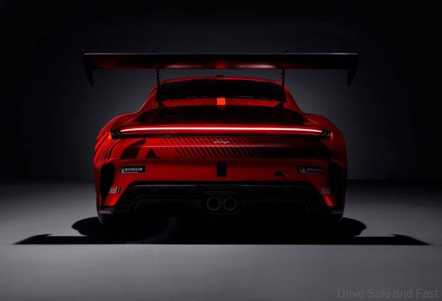 2026 Porsche 911 Cup based on 992.2 from the rear