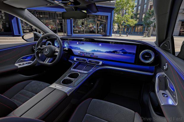 Interieur der neuen elektrischen Mercedes-Benz C-Klasse, 2026.Interior of the new electric Mercedes-Benz C-Class, 2026.