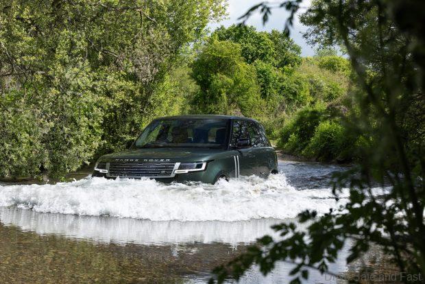 range rover electric in water